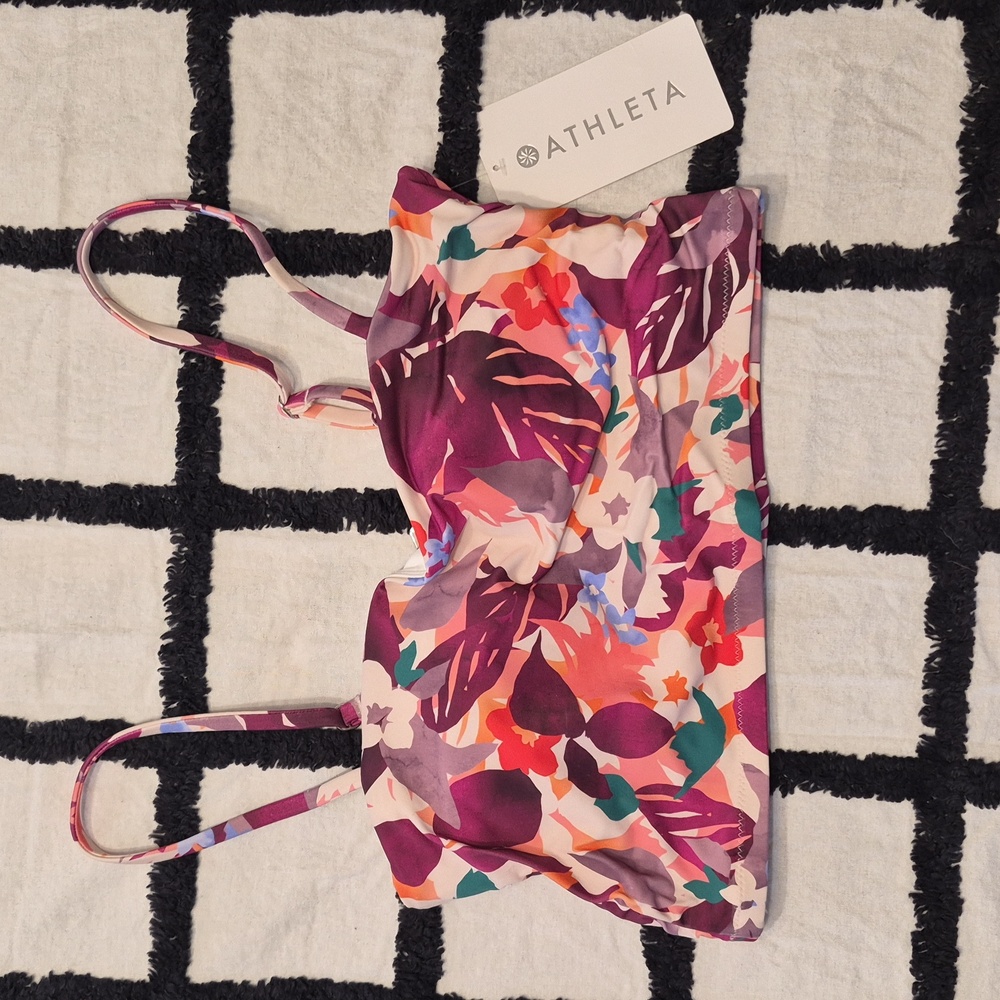 NWT Athleta 34 B / C Daybreak Tropic Bra Cup Bikini Top Adjustable Straps Padded - Picture 4 of 8
